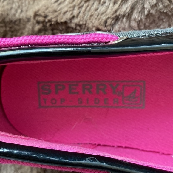 Sperry Sz 2 Seabright Black and Pink Topsider Shoe - Picture 5 of 11